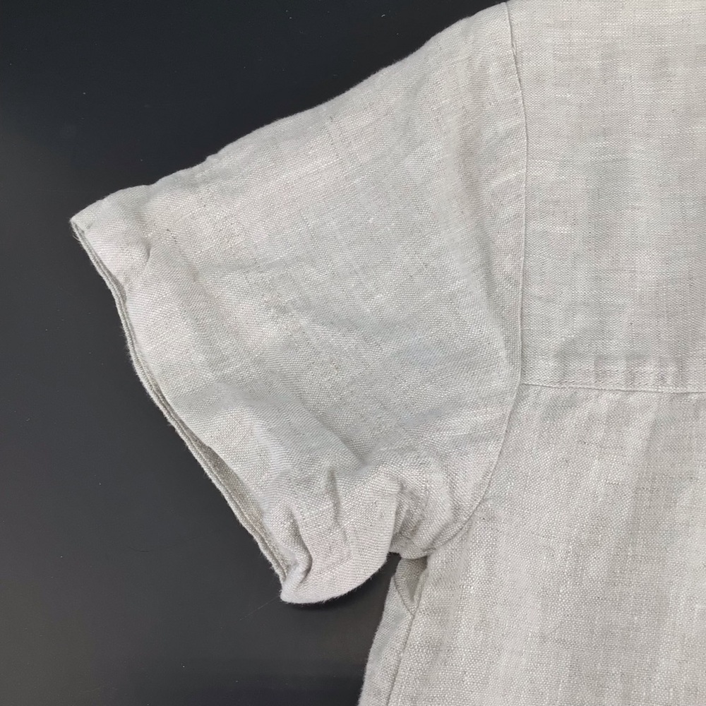 Madewell V-neck Palma Mini Dress in 100% Linen Natural Undyed nq627 Size XXS - Picture 9 of 13